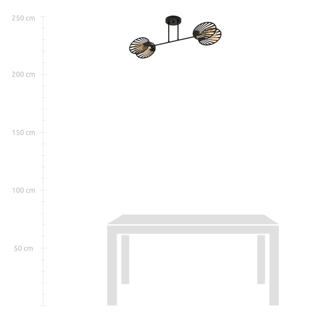 Plafoniera moderna nera LED Emibig Talia 1181/2 2xE27