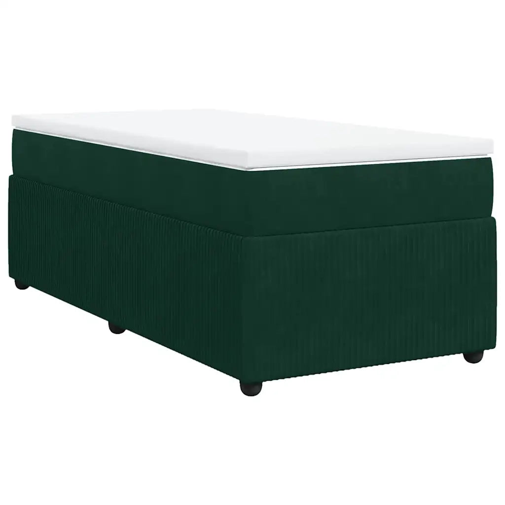 vidaXL Giroletto a Molle con Materasso Verde Scuro 90x190 cm Velluto