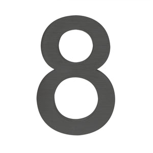 Numero civico "8" 3D Arial 20 cm antracite acciaio uso esterno, incl materiale di montaggio