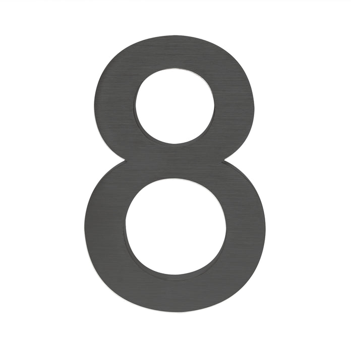 Numero civico "8" 3D Arial 20 cm antracite acciaio uso esterno, incl materiale di montaggio