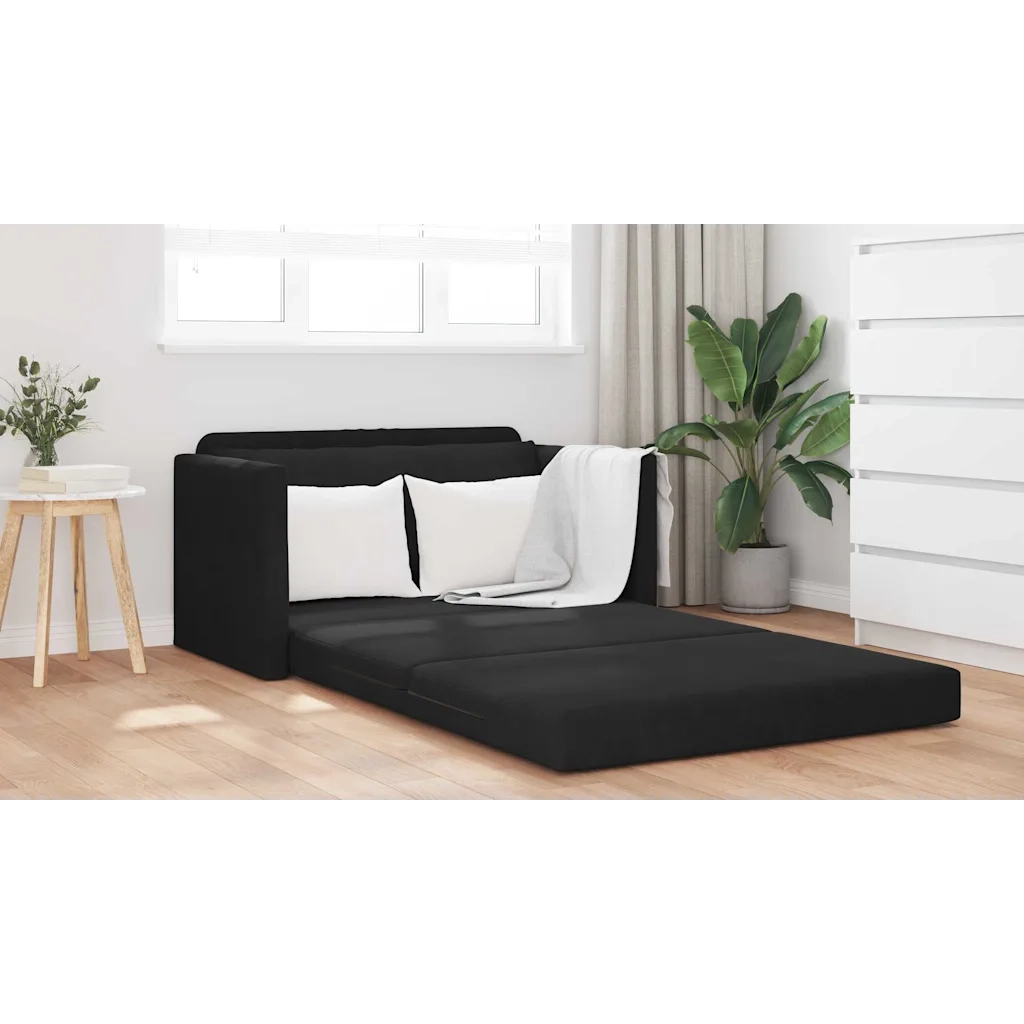 vidaXL Divano letto Nero 124 x 204 x 61 cm Velluto