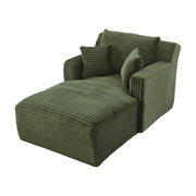 Chaise longue convertibile - con funzione relax e letto - in velluto a coste - verde