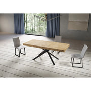 Tavolo allungabile 200/304x90 cm Niket telaio Antracite - Noce