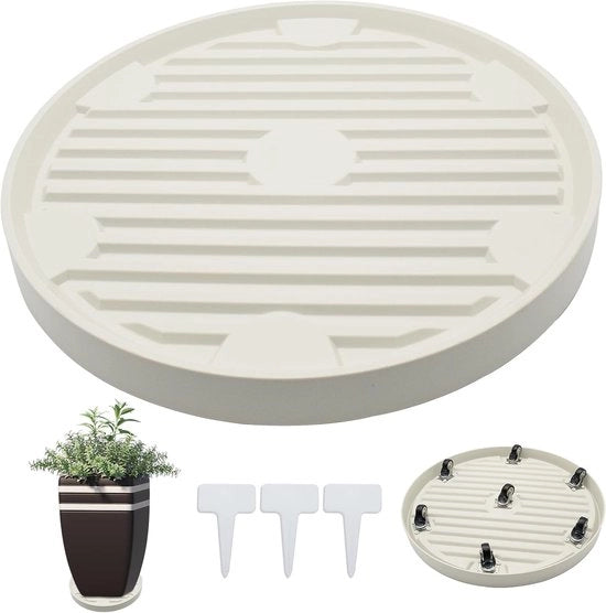 Carrello per piante - vettura per vaso di fiori - 120 kg - beige
