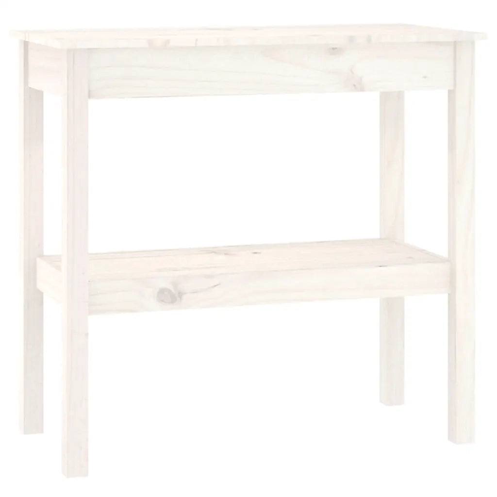 Tavolo Consolle Bianco 80x40x75 cm in Legno Massello di Pino cod mxl 29834