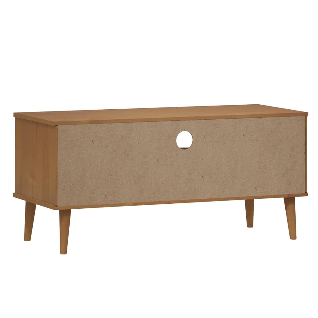Mobile TV multimediale scaffale TV credenza TV sala da pranzo soggiorno camera da letto MOLDE 158 x 40 x 49 cm legno massello di pino marrone 02_0027734