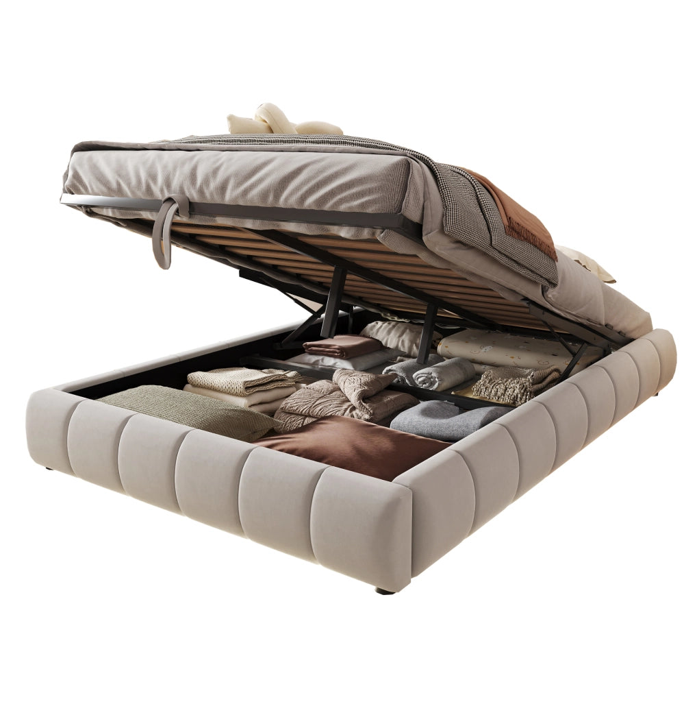 Letto 140x200 cm con contenitore e LED; senza testiera