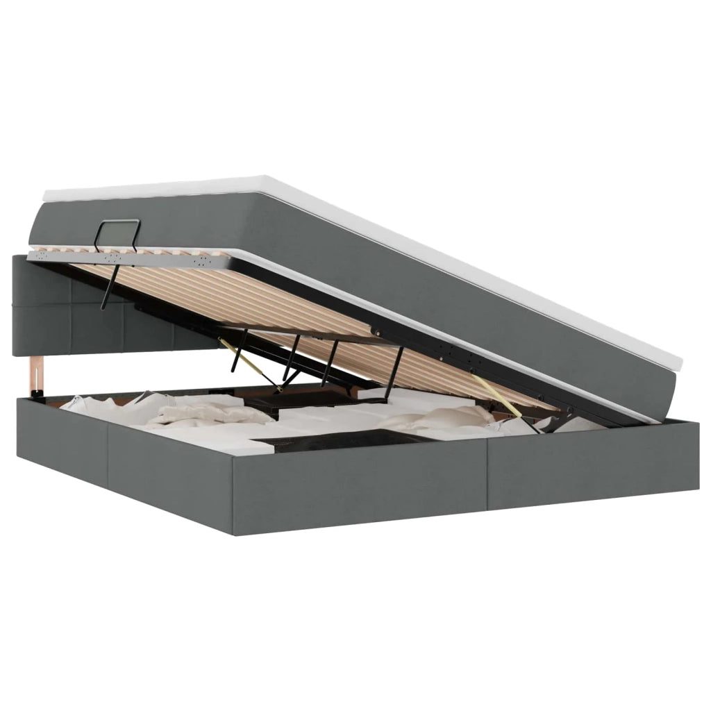Letto con contenitore e materasso Grigio scuro 180 x 200 cm 3370525