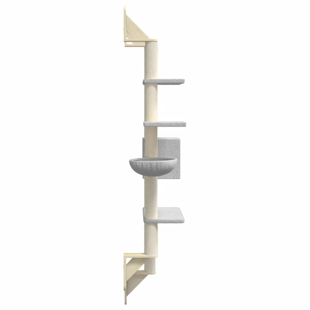 Albero per Gatti con Tiragraffi a Parete Grigio Chiaro 180 cm 172402