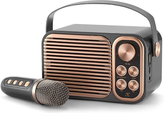 Impianto karaoke portatile per adulti e bambini - Impianto karaoke portatile con sistema di diffusione PA e microfono a radiofrequenza - Ideale per feste in casa