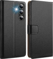 Custodia Premium MagFlip per Samsung Galaxy A35 5G - Borsa in pelle - Inclinabile - Nero - Calzini di alta qualità per smartphone