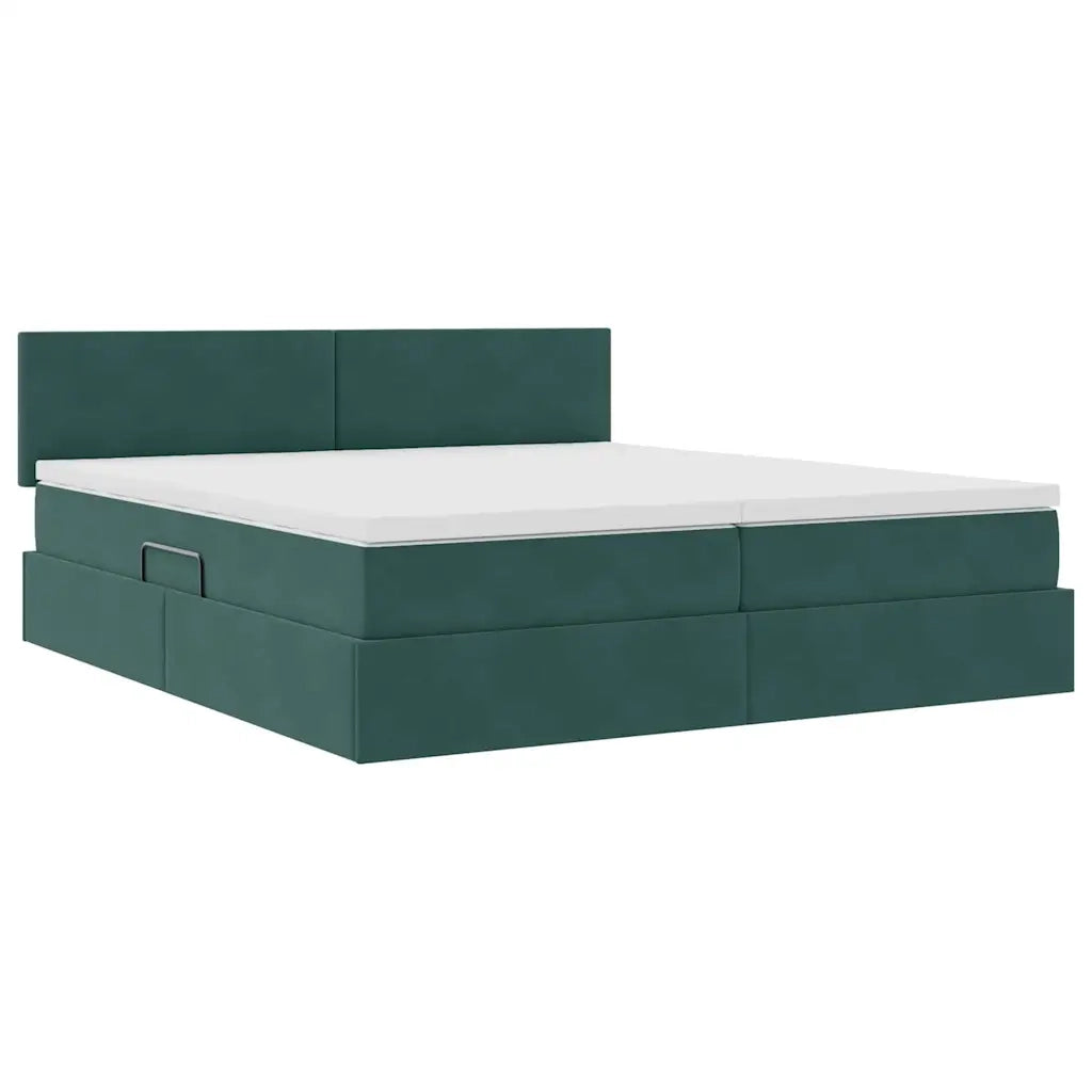 Letto con Contenitore con materasso Verde Scuro 90 x 200 cm