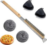 Strumento di Pulizia per Griglia Barbecue con Manico in Legno - Accessori per Cucina - Spazzola Portatile