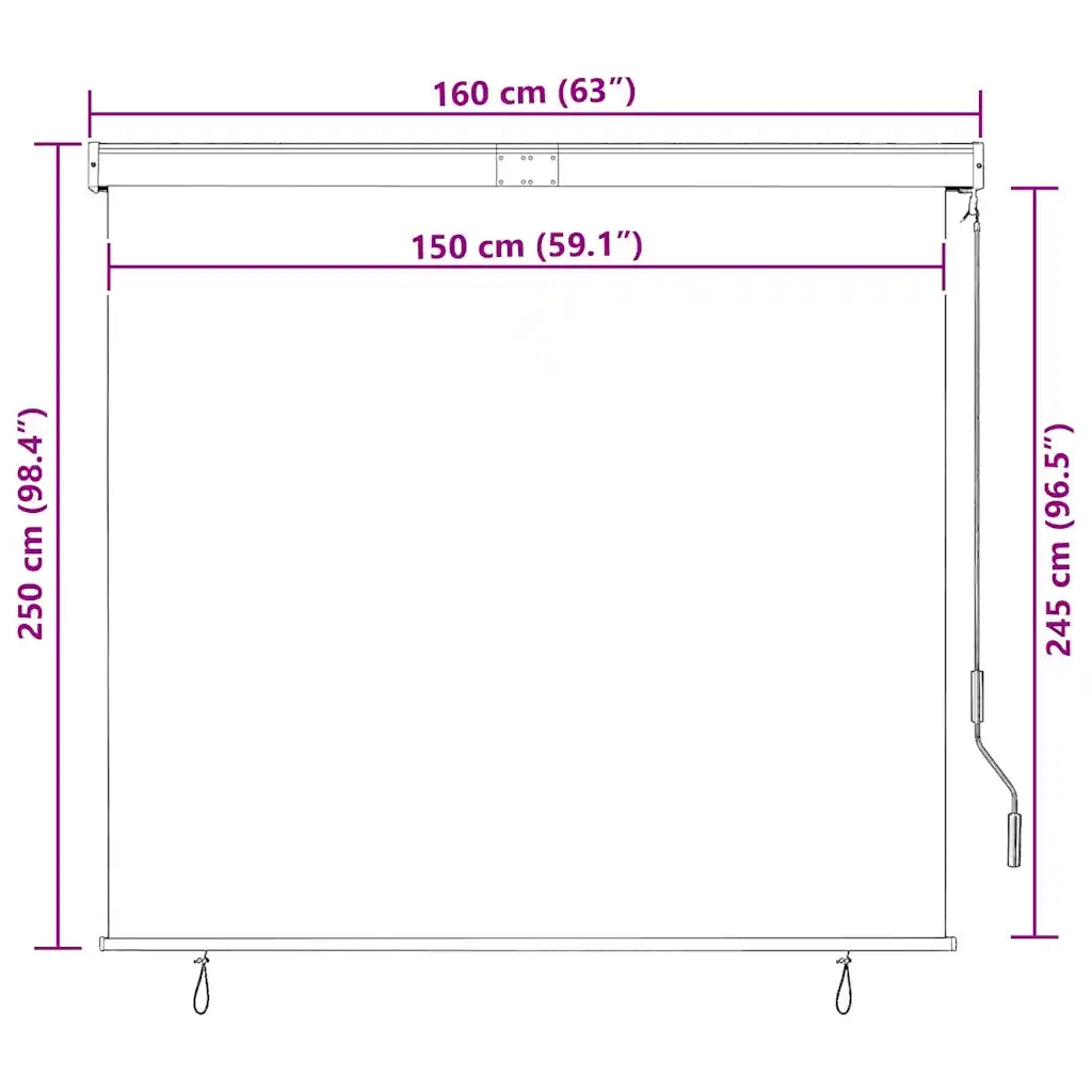 Tenda a Rullo per Esterni 160x250 cm Arancione e Marrone 145978