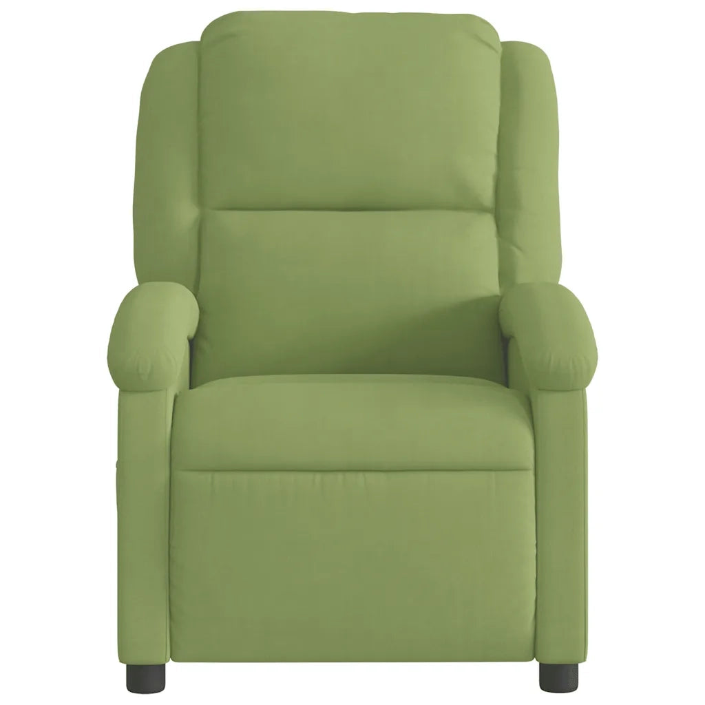 Poltrona Massaggiante Reclinante Elettrica Verde Chiaro Velluto