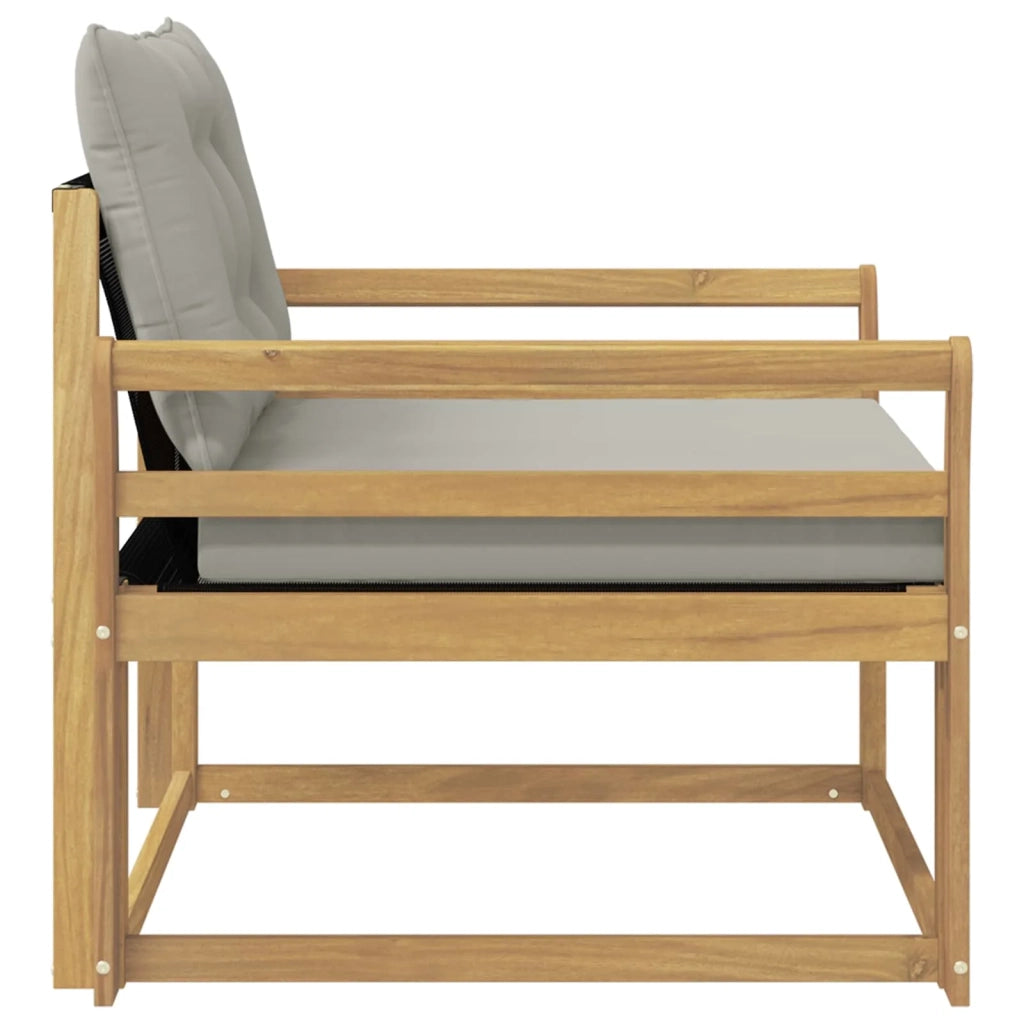 Set di divani da esterno-Sofa da giardino Legno di Acacia Massello e Textilene 291744