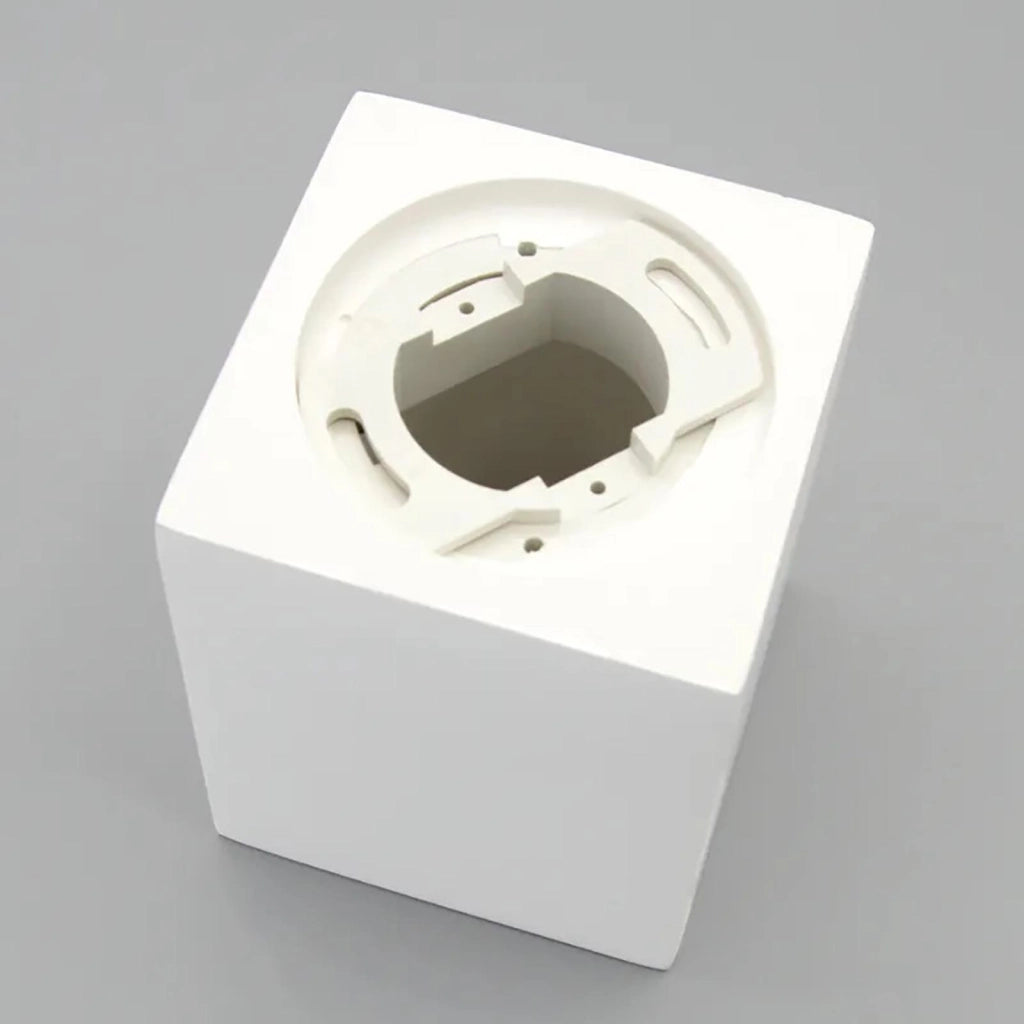 Plafoniera quadrata porta faretto gesso attacco GU10 luce soffitto interni negozio vetrine soffitto 230V altezza 14cm