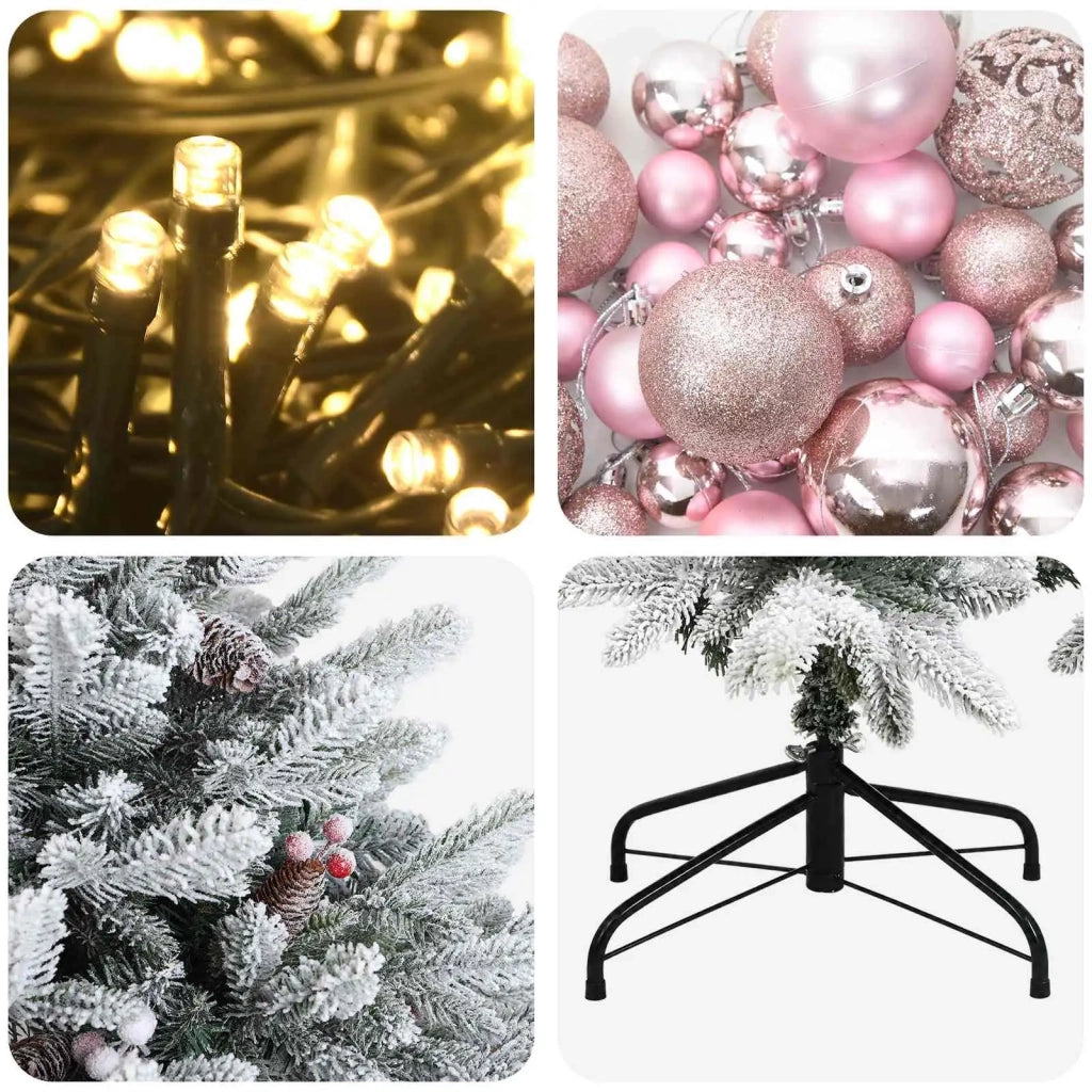 Albero di Natale artificiale con palline 120 cm 150 LED 3465775