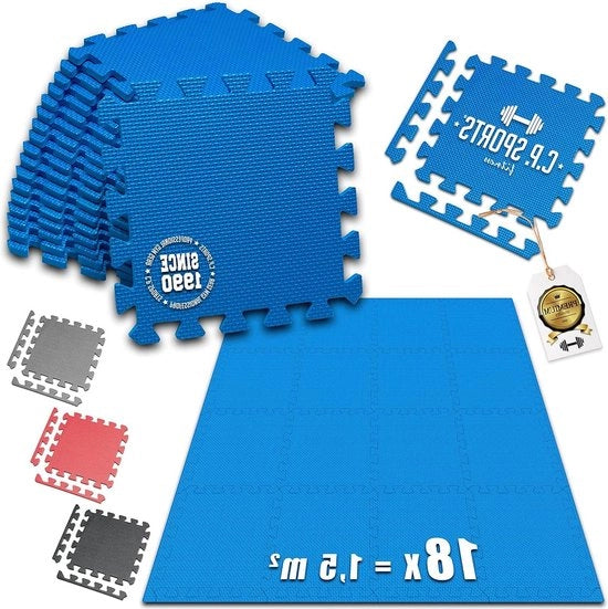 Matrice da puzzle in 18 pezzi | Tappeto di protezione per pavimento da 15 m² | Tappeto di protezione per giochi e valletta | Matrice da allenamento - Schiuma EVA