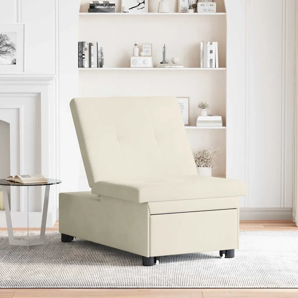 Divano letto Crema 194 x 67 x 82 cm Velluto 42008602