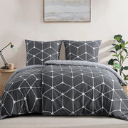 Set di lenzuola 135 x 200 cm, cotone, 4 pezzi, lenzuola cotone 135 x 200 cm, 4 pezzi, con disegno geometrico, set di lenzuola, 4 pezzi, cotone con chiusura a raccordo