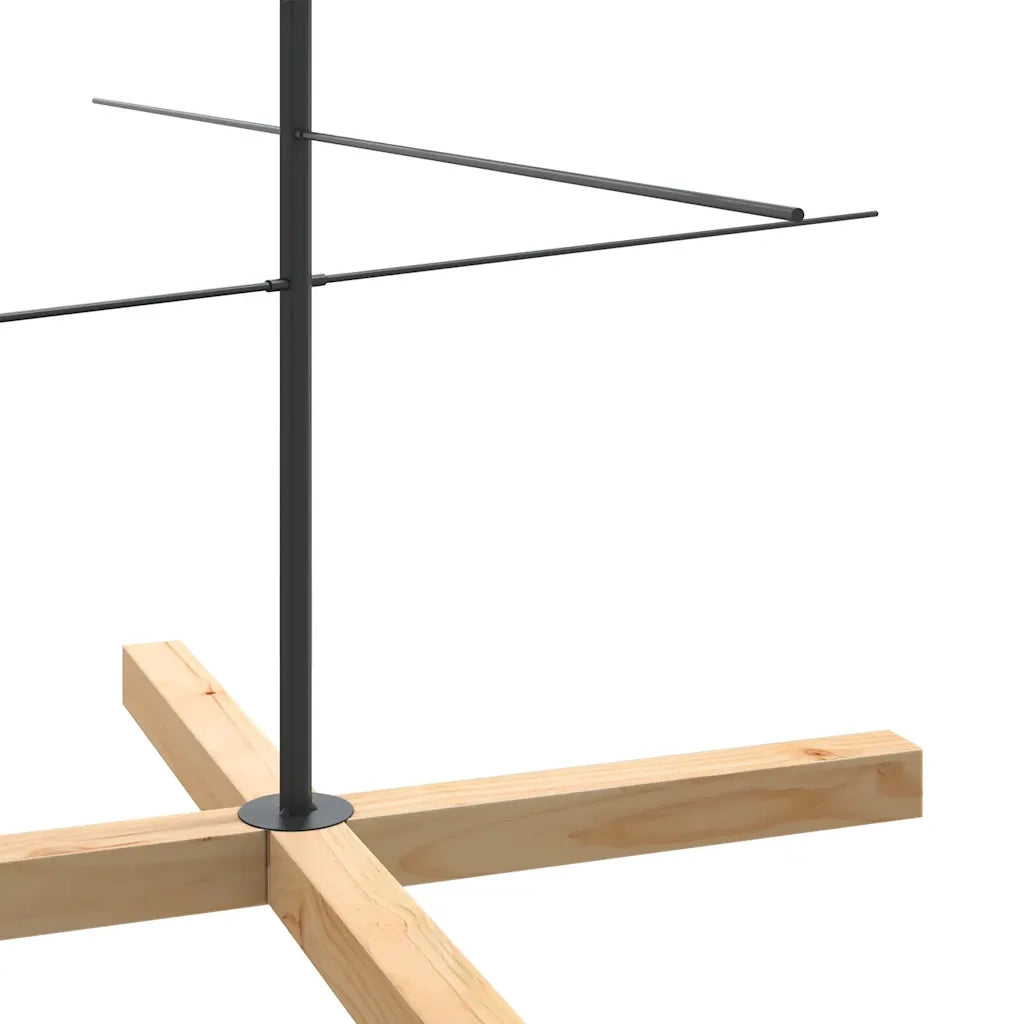 Albero di Natale in Metallo-Decorazioni natalizie con Base in Legno Nero 210 cm