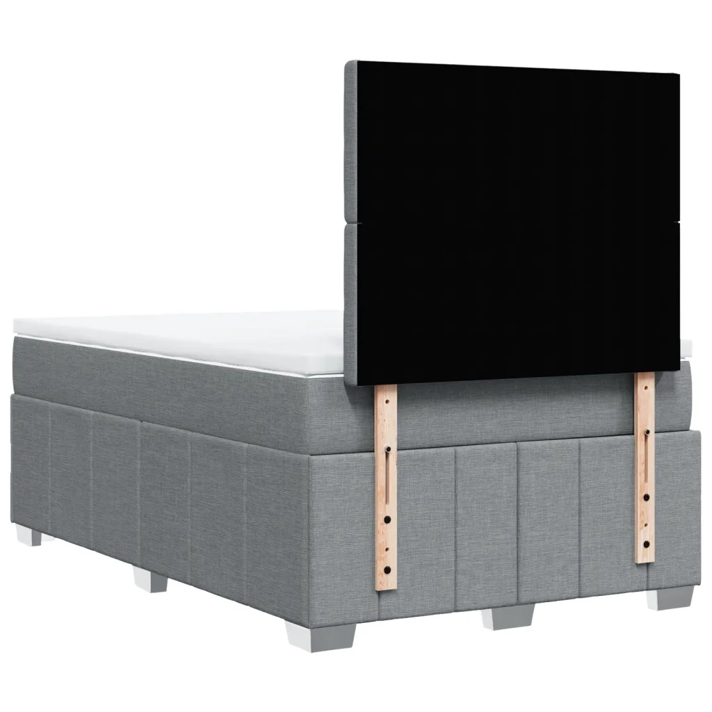 Giroletto a Molle con Materasso Grigio Chiaro 120x190cm Tessuto 3291621