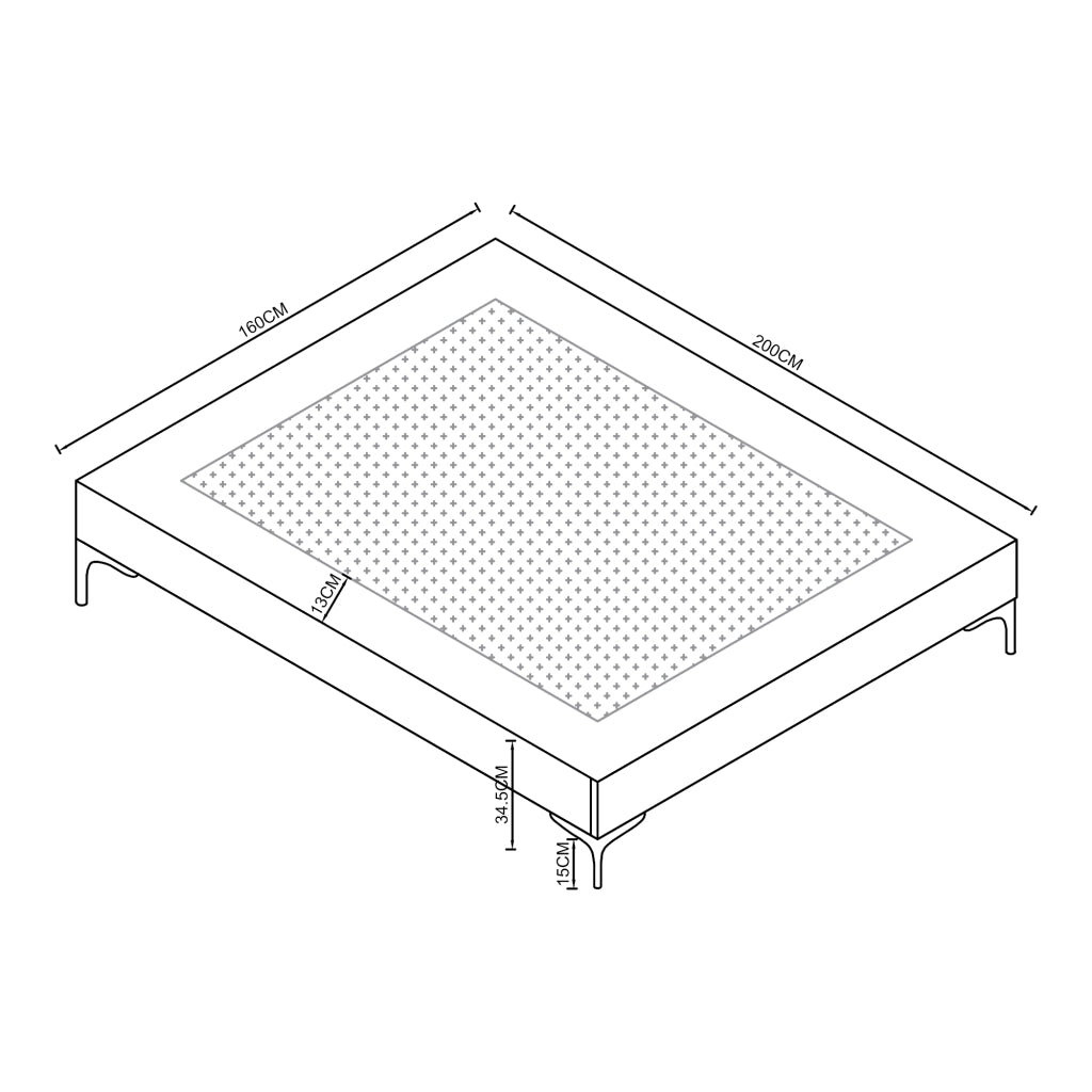 Letto Matrimoniale Lilla con Materasso 160x200 cm Fodera Protettiva Verde [en.casa]
