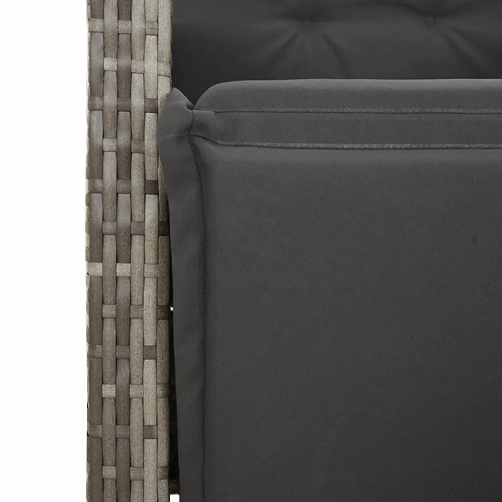 Set da Pranzo da Giardino 5 pz con Cuscini in Polyrattan Grigio 3212996