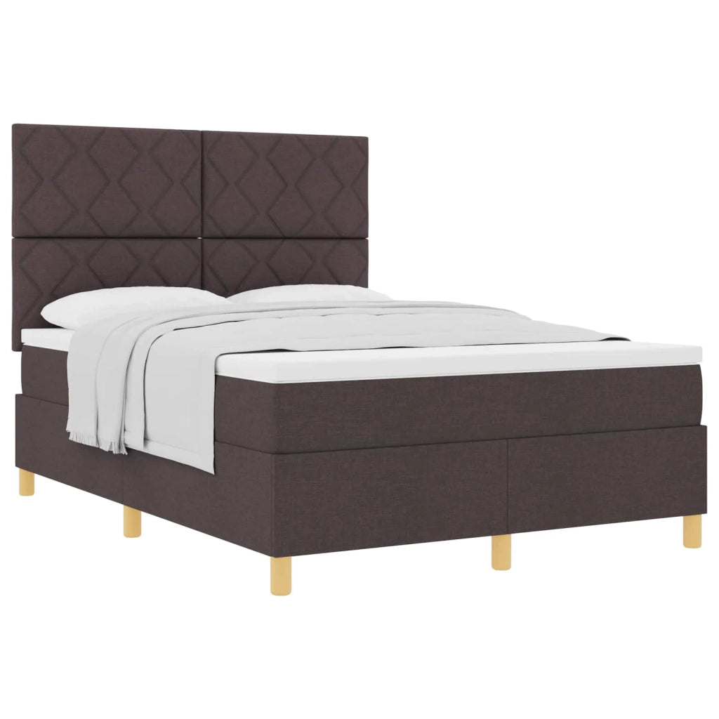 Letto a molle con materasso Marrone Scuro 160 x 200 cm Tessuto 3339710