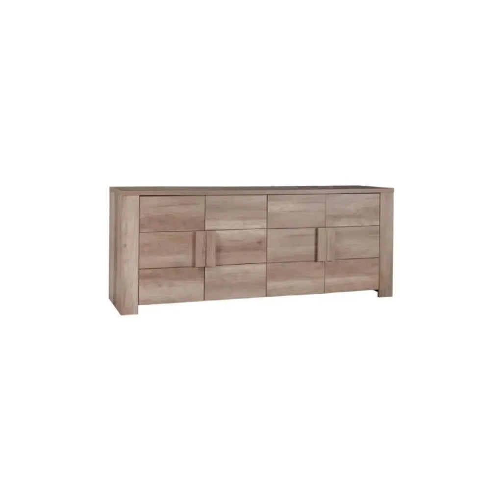 Buffet 4 porte FARRA rovere sonoma con 3 specchi quadrati