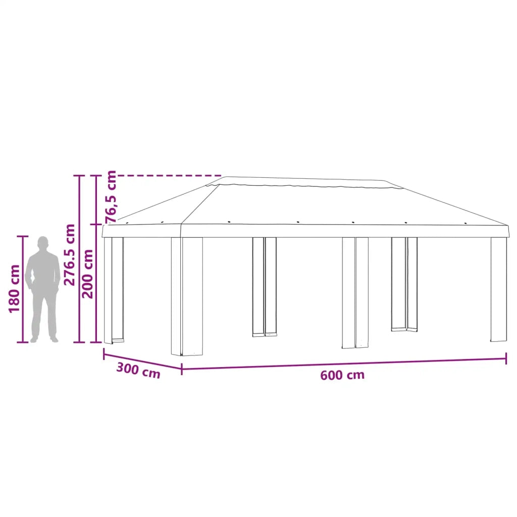 Copertura per Gazebo 6 x 3 m Blu Poliestere 190 900429