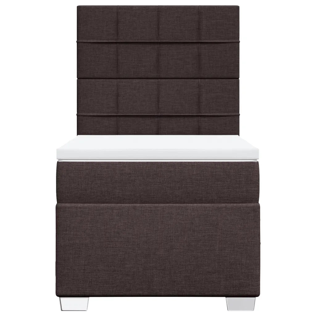 Giroletto a Molle con Materasso Marrone Scuro 90x190cm Tessuto 3292646