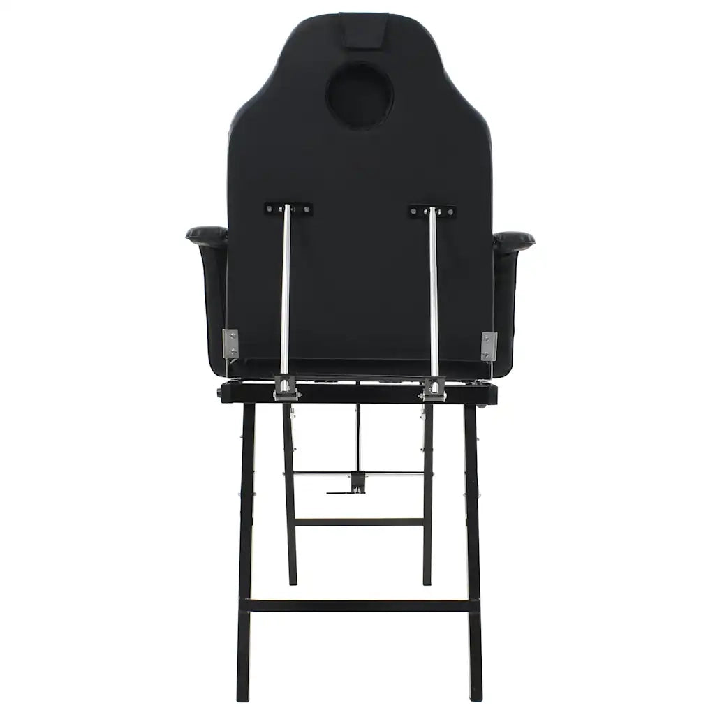 Lettino da Massaggio Portatile in Similpelle 185x78x76 cm Nero 110160