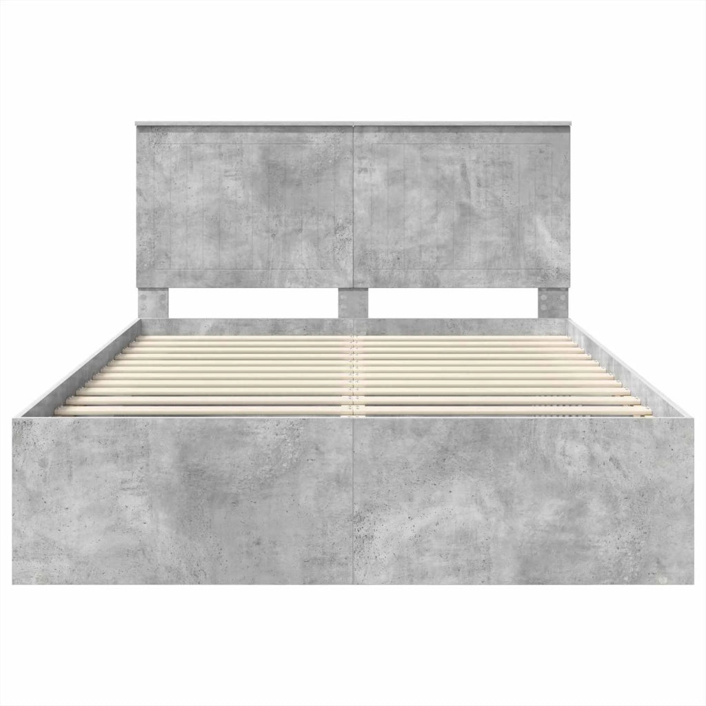 Struttura del letto Grigio Concretè 135 x 190 cm Pino massello 3411022
