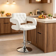 SGABELLO ALTO girevole regolabile 61x50x93-113 cm bianco metallo