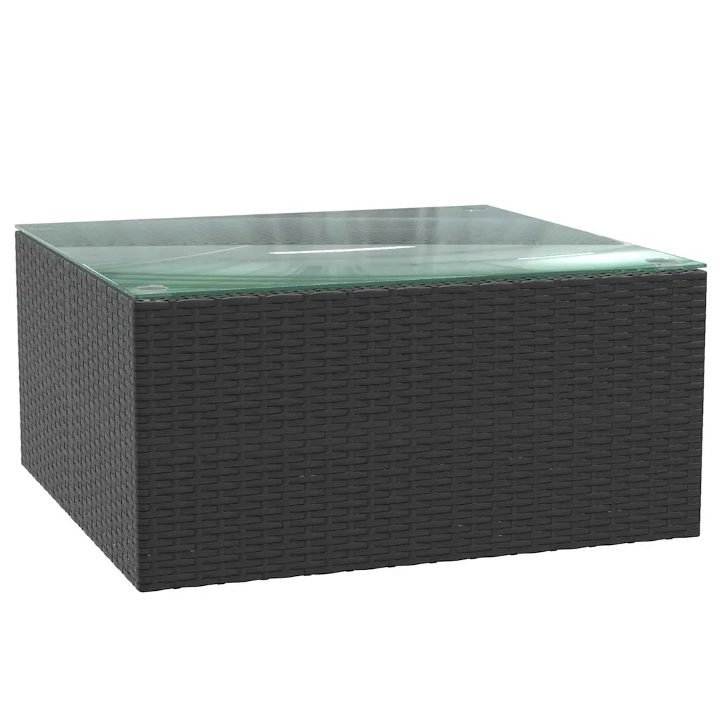Set Divani da Giardino 7 pz con Cuscini in Polyrattan Nero 46552