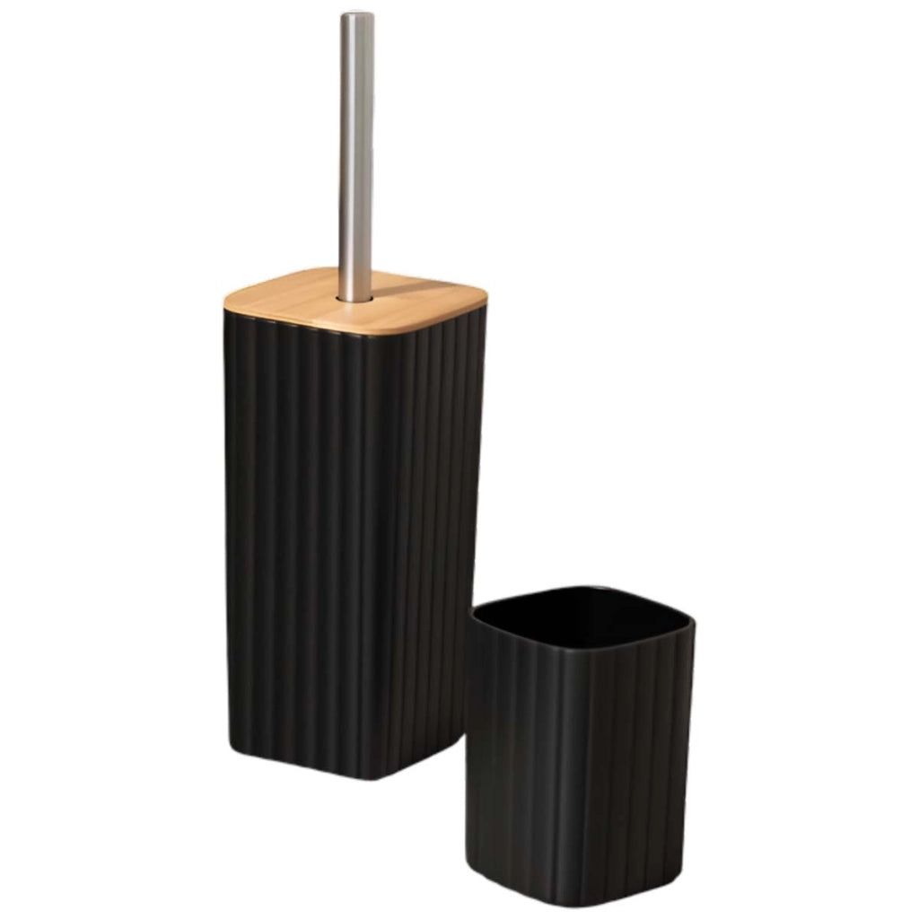 Set di accessori da bagno a 6 pezzi Cestino Dispenser di sapone Nero Avizar