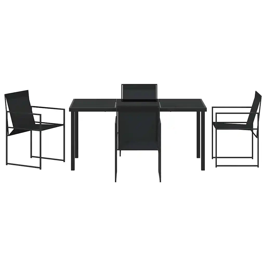 Set da Pranzo per Giardino 5 pcs Nero 3379343