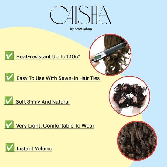 Capigliera XXL con stucco per capelli voluminoso, ondulato e con nodo rossiccio mix G9F