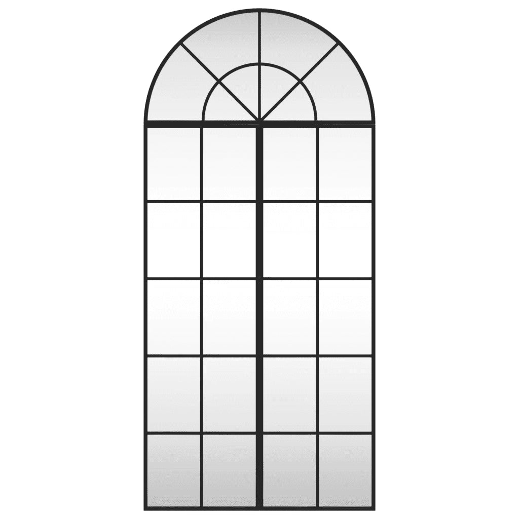 Specchio da Parete Nero 60x130 cm Arco in Ferro 3200607