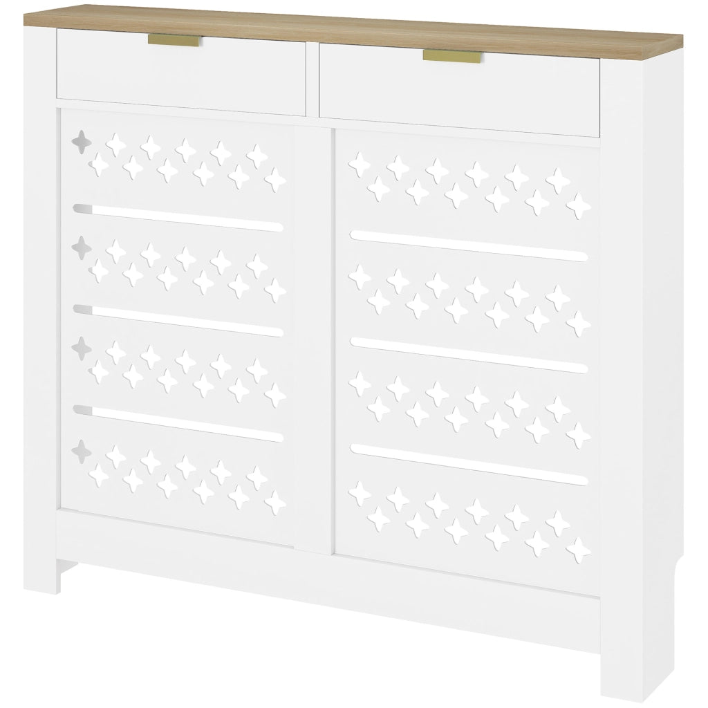 Mobile copritermosifone con anta ribaltabile e ripiano superiore ¨C Xylo ¨C Bianco 108x19x95,5cm
