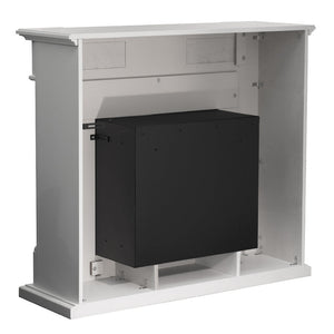 Camino a Bioetanolo da Pavimento 121x38x108 cm Truman Bianco Effetto Marmo