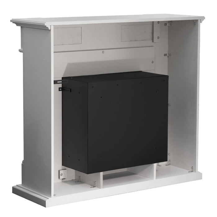 Camino a Bioetanolo da Pavimento 121x38x108 cm Truman Bianco Effetto Marmo