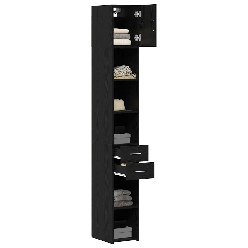 Armadio con cassetto 2 pcs Rovere Nero 30 x 42,5 x 225 cm 3365642