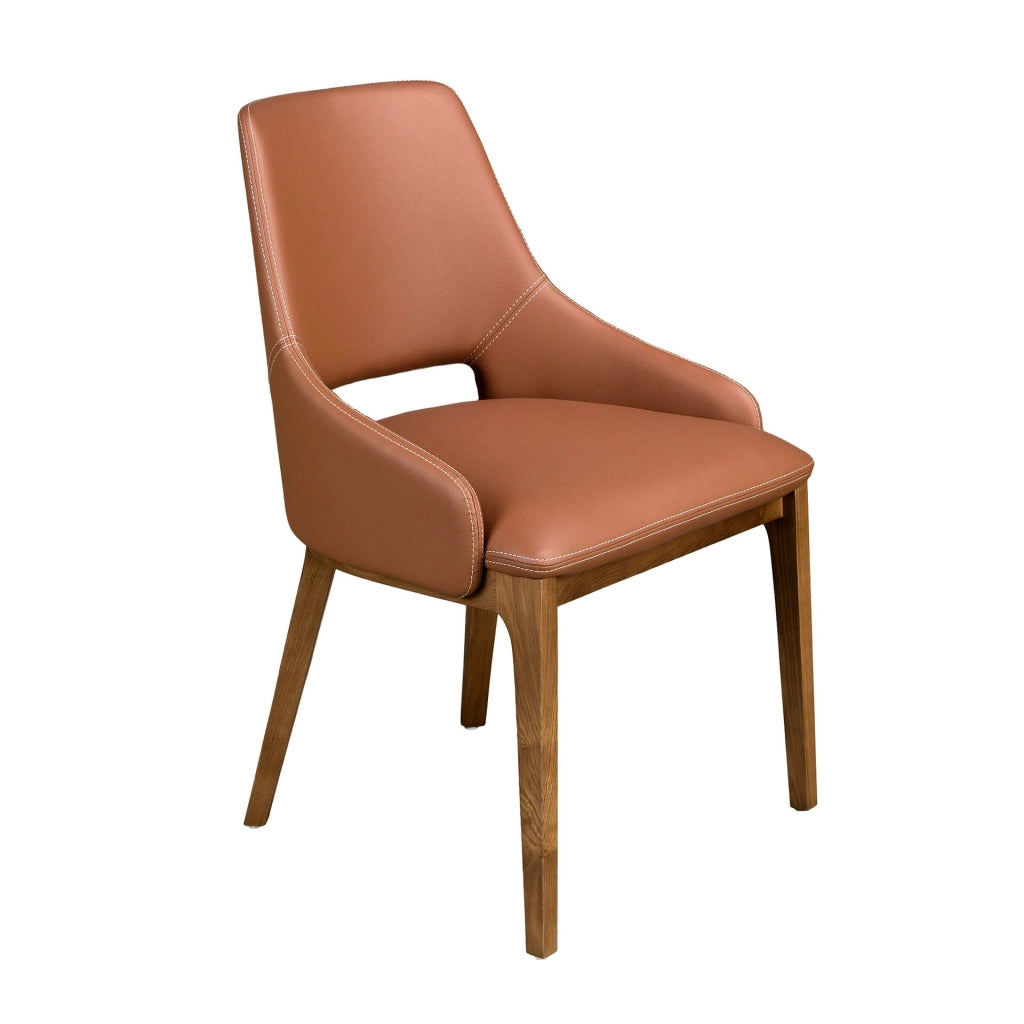 Sedia in ecopelle marrone