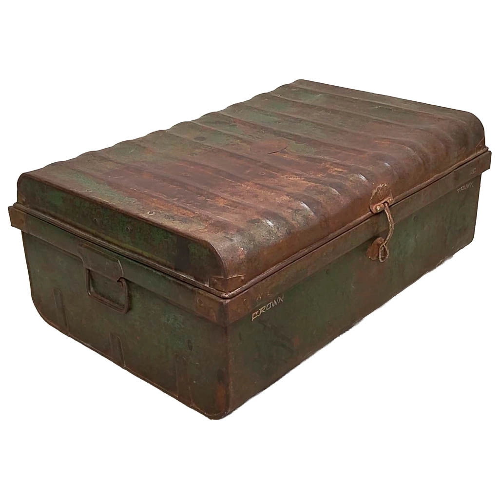 Valigia artigianale in metallo, 67x37x25h cm