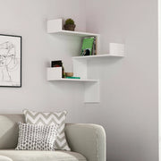 Mensola Edna, Scaffale, Ripiano a muro, Scaffalatura multiuso, 60x60h90 cm, Bianco