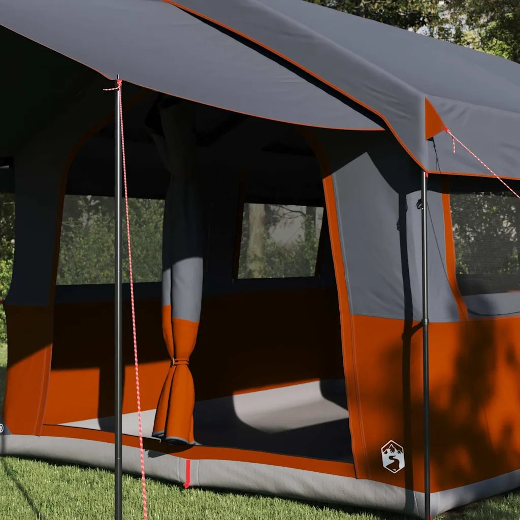 Tenda familiare per 4 persone-Tenda da campeggio con tetto Grigio e arancione