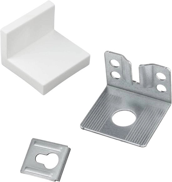 Set di 4 kastophangers per fissaggio a parete - Fissaggio angolare e pezzi di ricambio per scaffalature Ikea Kallax
